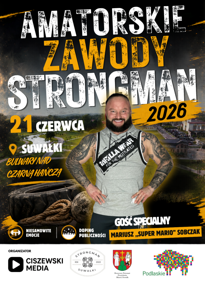 Mėgėjų „Strongman“ varžybos prie Čiernos Hańčos upės krantinių Mėgėjų „Strongman“ varžybos prie Čiernos Hańčos upės krantinių