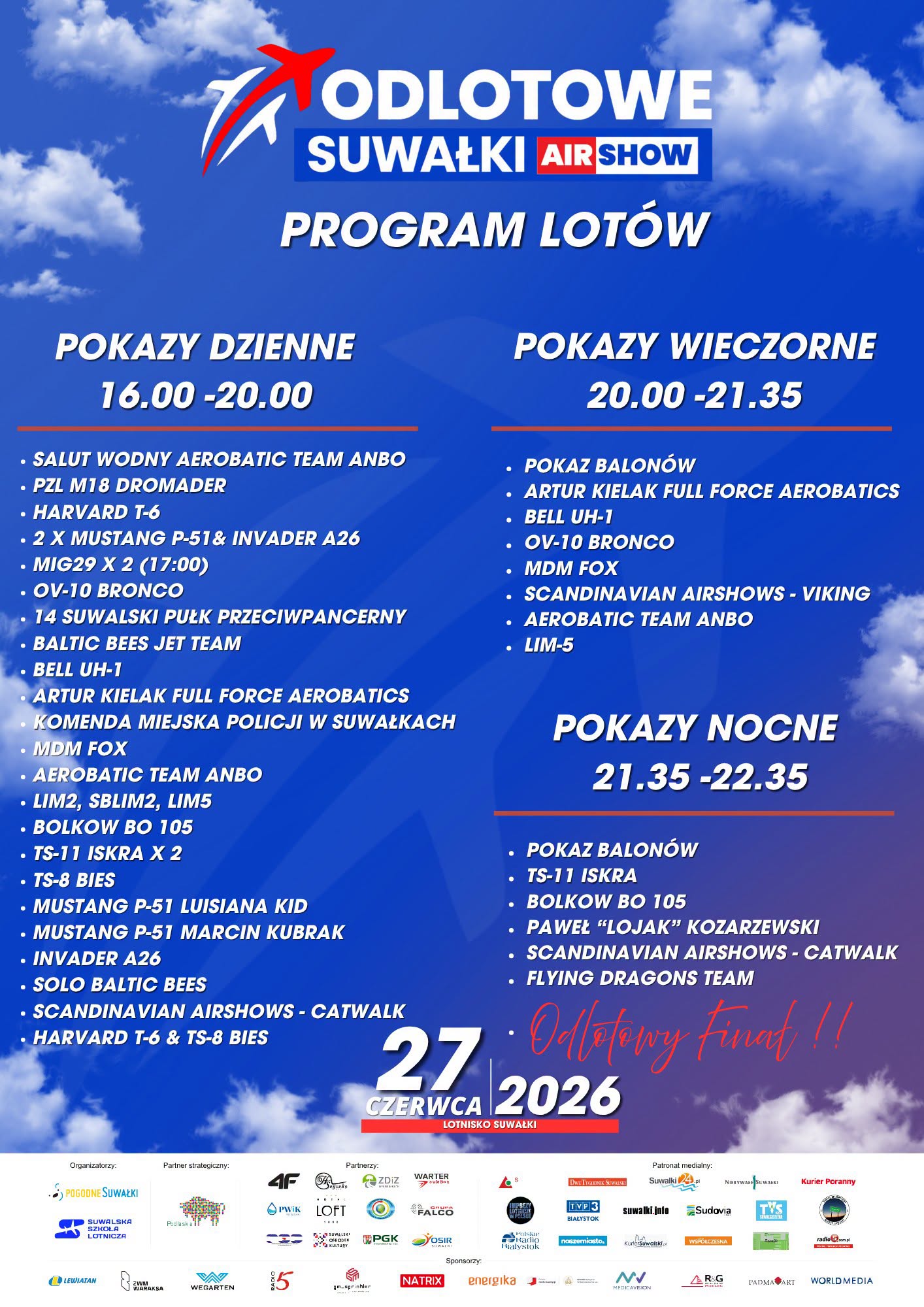 Įspūdingas „Suwałki AIR SHOW 2026“: informacija apie programą ir bilietus